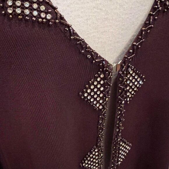 BCBGMAXAZRIA Embellished Long Sleeve Cardigan Sweater Size 2X - Picture 3 of 4